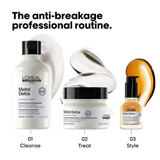 Picture of L'Oréal Professionnel Metal Detox Sulphate Free Shampoo 300ml for breakage & colour protection against hard water